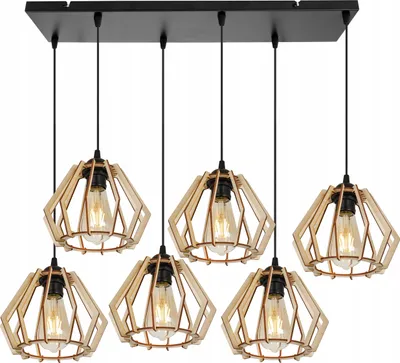 Immagine prodotto di Light-Home Timber lampada a sospensione - Timber - lampada da soffitto industriale per soggiorno, camera da letto e sala da pranzo