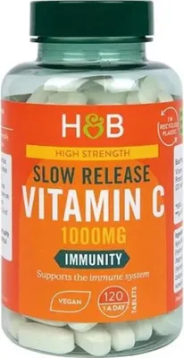 Productafbeelding van Holland & Barrett Vitamine C met langzame afgifte, 1000 mg, 120 veganistische tabletten