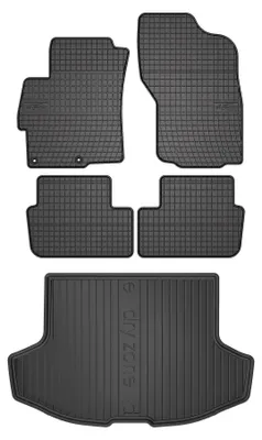 Productafbeelding van Rubberen automatten + kofferbakmat voor Mitsubishi Lancer VIII CY 2007-2016 (hatchback) – 5-delig, zwart, op maat – Wielganizator SolidPRO