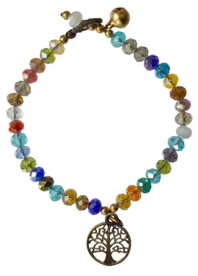 Produktbild von Armband "Baum des Lebens" mit 33 Glasperlen, bunt 18cm