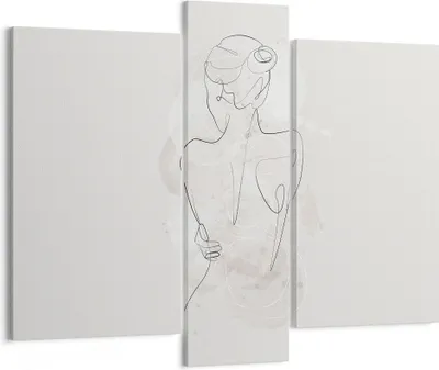 Produktbild von Bild auf Leinwand - Leinwandbild - 3 Teile - Frau Rücken Rücken - 95x80cm - Wand Bild - Wanddeko - Wandbilder - Leinwanddruck - Bilder - Wanddekoration - Leinwand bilder - Wandbild - CB95x80-5090