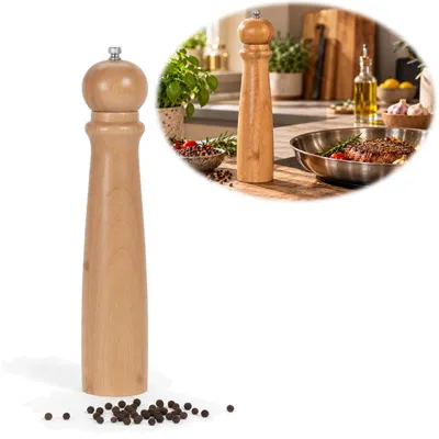 Produktbild von LS-LebenStil XL Holz Salzmühle & PfeffermühleBambus 31cm Keramikmahlwerk Gewürzmühle