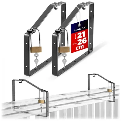 Productafbeelding van KADAX Set van 2 ladderhouders voor aan de muur, afsluitbare ladderhaken van gepoedercoat staal, muurbevestigingen voor een veilige opslag van ladders in garage en werkplaats