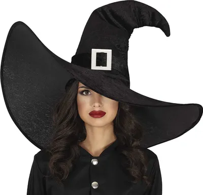 Produktbild von Eleganter Hexenhut Halloween Kostüm Zubehör Erwachsene, Farbe: Schwarz