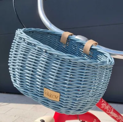 Produktbild von Dumpy Kinder-Fahrradkorb aus Weide, Marineblau