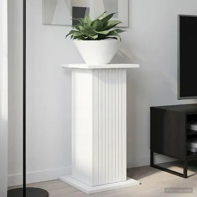 Image de vidaXL Support pour plantes, blanc brillant, 30,5 x 30 x 60,5 cm