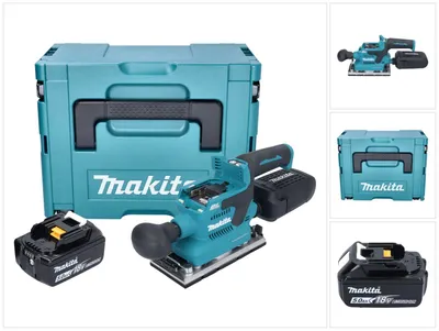 Immagine prodotto di Makita DBO 382 T1J Levigatrice orbitale a batteria 18 V 93 x 185 mm brushless + 1x batteria ricaricabile 5,0 Ah + Makpac - senza caricabatterie