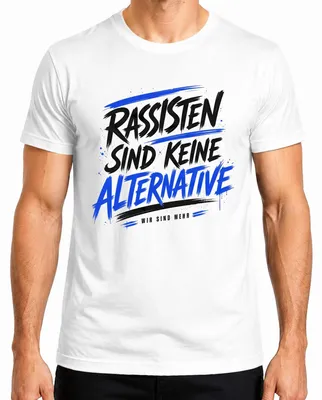 Imagen del producto de "Rassisten sind keine Alternative" (Los racistas no son una alternativa). Camiseta de hombre, diseño "Statement Sarkasmus", color blanco, talla XL