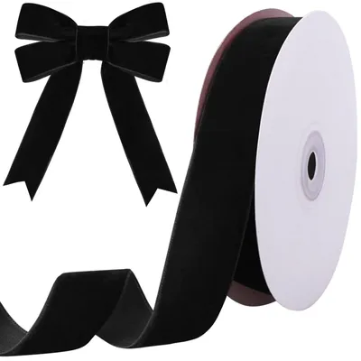 Fluwelen Geschenkband 25 mm x 9 m Schwarz