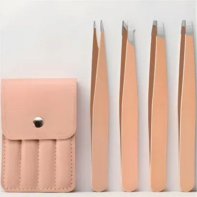 Image de Set Professionnel de Pincettes 4 pièces - Rose KP40013