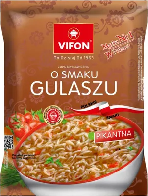 Produktbild von VIFON o smaku Gulaszu Instant-Nudelsuppe mit Gulaschgeschmack pikant 65g