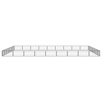 Image de vidaXL Parc pour chiens 32 pièces noir 100x50cm Acier revêtu par poudre