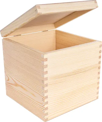 Image de Creative Deco Boite Rangement Carré en Bois 16 x 16 x 16 cm (+/- 1 cm)
