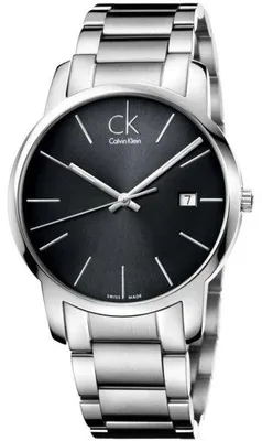 Image de Montre pour homme Calvin Klein City Date, modèle K2G2G143, argenté/noir