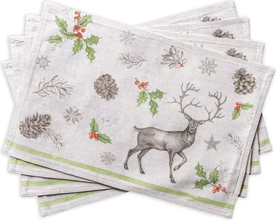 Produktbild von Maison dHermine Weihnachten Tischsets in 100% Baumwolle 4pcs 33x48 cm