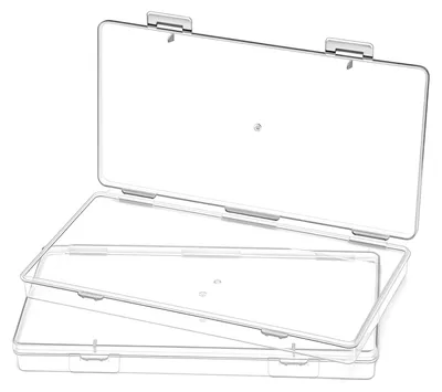 Aufbewahrungsboxen, 2 Stück, PP, transparent, 16,5×8,6×1,7 cm