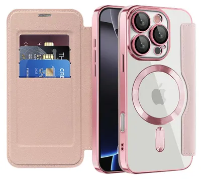 Zdjęcie produktu dla Techsuit - SmartMag Book etui na iPhone 16 Pro - różowe