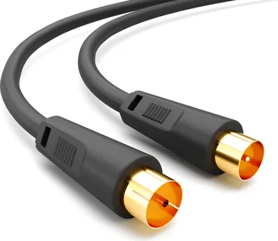 Produktbild von hb-digital 20m SAT Antennenkabel 100dB 2-Fach BZT/CE mit Außen Durchmesser 5mm IEC-Stecker auf IEC-Buchse schwarz