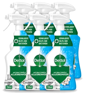Produktbild von 6 x Dettol Allesreiniger Spray Katoenfris - Antibakteriell - 750 ml - Vorteilspackung - 6 Stücke