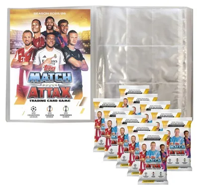 Produktbild von Topps - Match Attax Champions League 2025/26 - Trading Cards - 1 Leere Sammelmappe + 10 Booster