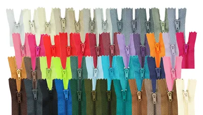 25 Reißverschlüsse spiral 20cm x 3mm unteilbar, Autolock, 25 Farben Farbmix