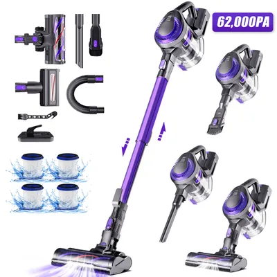 Produktbild von Marodic Akku Staubsauger 62000Pa, 650W, 55 Min Laufzeit,Haustierbürste mitbringenm, 8-in-1 beutellos,2L, H13 HEPA Filter, waschbar, Tierhaar geeignet