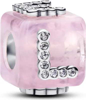 Immagine prodotto di Pandora Charm Dado dell'amore Vetro di Murano rosa Argento sterling 794433C01
