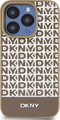 Produktbild von DKNY DKHMP15LPSOSPW iPhone 15 Pro 6.1" braun hardcase Leather Printed Pattern Metal Logo MagSafe Schutzhülle