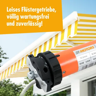 Produktbild von 3T Markisenmotor 40Nm inkl. Adaptersatz Typ: 3T45-40 / 70mm rund