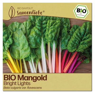 Produktbild von Samenliebe Mangold Samen | Bright Lights - winterhart & bunt - samenfestes Saatgut