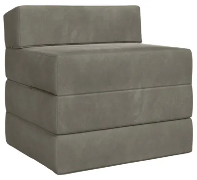 Image de Canapé-lit pliant vidaXL, gris clair, 200 x 70 x 15 cm, velours
