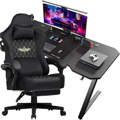 Image de Bureau de jeu - Bureau gaming - Bureau informatique - Bureau pour jeux vidéo - Surface de bureau - Conception ergonomique