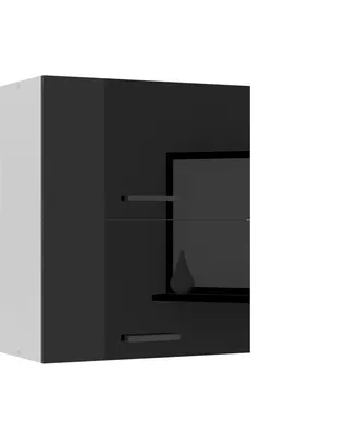Produktbild von Belini Hängeschrank Küche, Küchenschränke SGP2. Breite 60 cm. Oberschrank mit 2 Türen, Küchenhängeschränke, Wandschrank Hängend, Schwarz Hochglanz