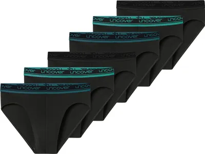 Produktbild von uncover by Schiesser 6er Pack Baumwolle Rio Slip / Unterhose Sportiver Schnitt, Perfekte Passform, Mit auffälligem Schriftzug schwarz L