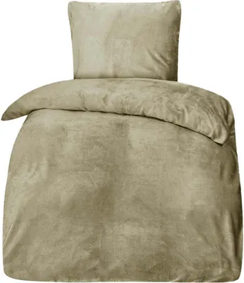 Produktbild von Bettwäsche Winter Plüsch Samt Touch Fleece Uni  135x200 80x80: 2tlg. / Weiß