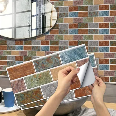 Obrázek produktu pro Samolepící vinylové dlaždice s kamenným vzorem do kuchyně a koupelny – 24 kusů, 30 x 15 cm