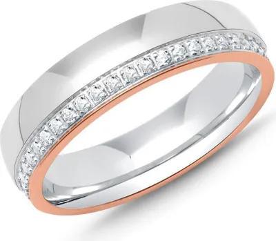 Produktbild von Sterlingsilber Ring Bicolor mit Zirkonia R8583-CZ