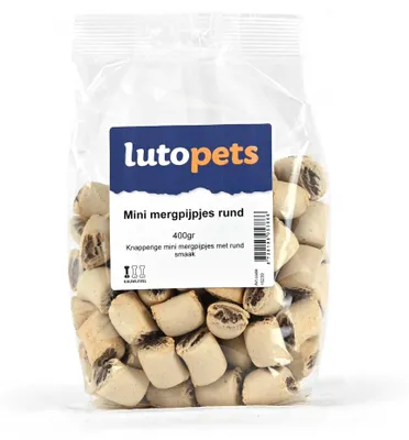 Productafbeelding van Lutopets Mini Kauwstengels Rundvlees – 400 g – Kleine hondensnoepjes