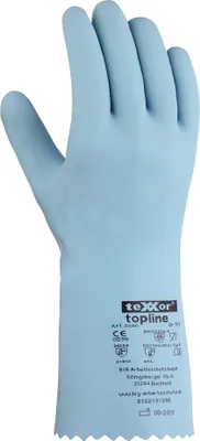 Produktbild von teXXor® topline Chemikalienschutz-Handschuhe NATURLATEX 9