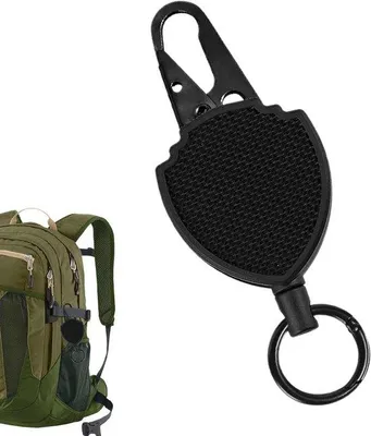Produktbild von Drahtfähnchen – Schlüsselanhänger mit Stabkabel – für die Handtasche – robustes ABS-Gehäuse – 60 cm Stabkabel – schwarz