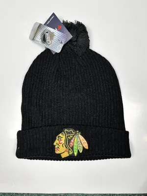 Produktbild von Chicago Blackhawks NHL Core Beanie für Herren mit Bommel, Strickmütze für den Winter