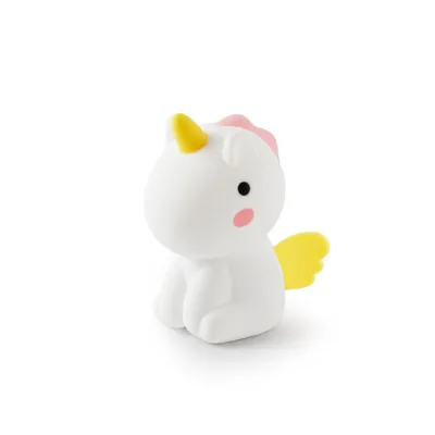 Produktbild von Tragbares Einhorn Nachtlicht aus Silikon mit integrierter LED, 3000K, 14 cm Höhe