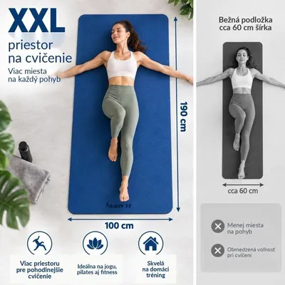 Obrázok produktu pre MOVIT Jóga podložka na cvičenie, 190 x 100 cm, tmavomodrá