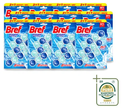 Produktbild von 12 x Bref Power Aktiv Toilettenstein Ocean - 3 x 50 g - Vorratspackung - 12 Stücke