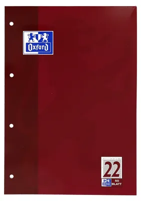 Produktbild von Arbeitsblätterblock A4 Lineatur 22 50 Blatt 4-fach gelocht Packung mit 5 Stück