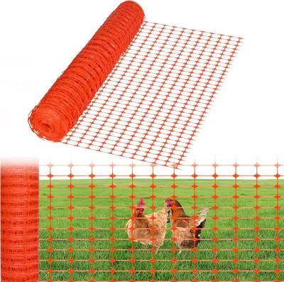 Obrázek produktu pro QEENTOE – Plot, ohraničovací plot, plot pro hospodářská zvířata, výška 100 cm, ochranná síť, plast, řezaný, plot pro slepice, plot pro drůbež, 1x30 metrů, oranžová barva