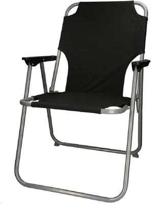 Zdjęcie produktu dla Składane krzesełko kempingowe na wędkowanie i festiwale – 46 x 53 x 76 cm – czarne