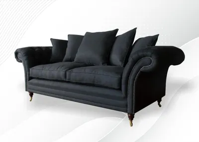 Produktbild von Sofa 3 Sitzer Klassisch Design Sofas Polster Leder Moderne Couchen 3 er Schwarz
