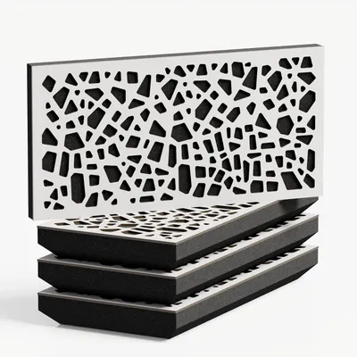 Immagine prodotto di Confezione da 4 – Pannello acustico di diffusione fonoassorbente stretto | 25x50 cm | Diffusione – Riflessione – Isolamento acustico [P32-H – 33 mm | Bianco]