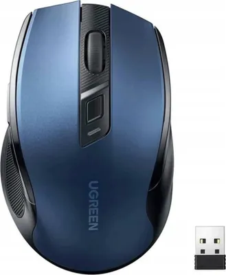 Produktbild von Ugreen Funkoptische Maus MU006 - Kabellos USB 2.4GHz 4000 DPI, Blau